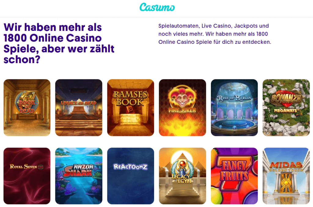 Casumo Casino Spielangebot