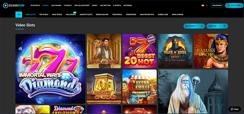 Silverplay Casino Homepage